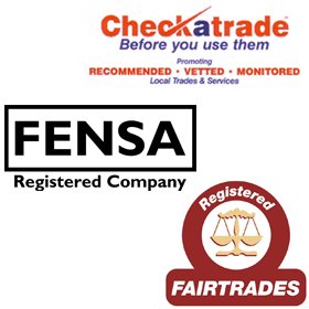 checktrade, fensa, fairtrades logo